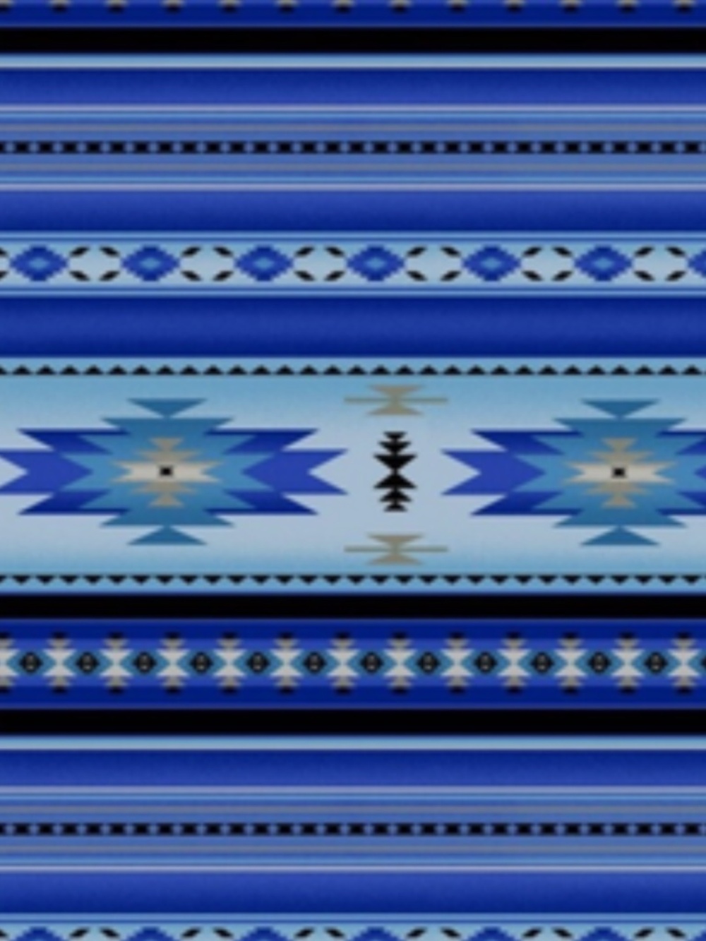 Elizabeth Studio - Bright Blue Native American Tucson Quilt Fabric